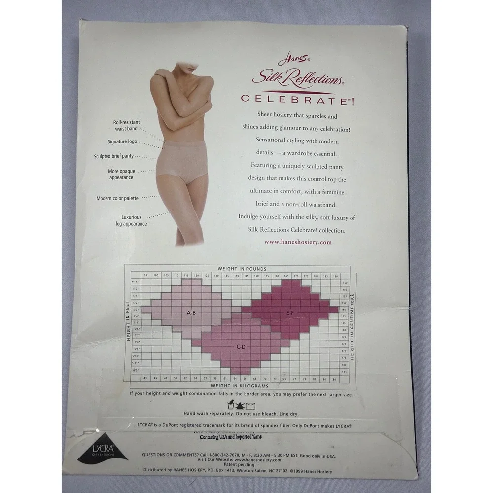 Hanes Silk Reflections Celebrate Sparkle Tights Women AB Silver Sandalfoot VTG